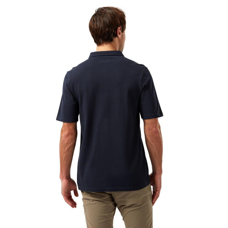 Craghoppers Stanton Short Sleeve Polo - Mens - Blue Navy-Shirts & Tops-Outback Trading
