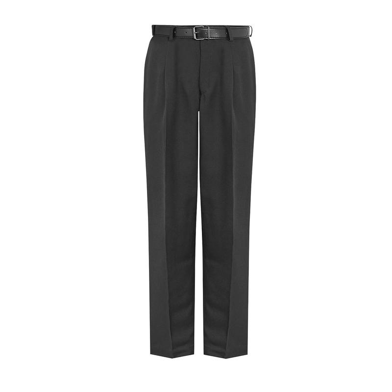 David Luke Boys single pleated School Trousers - Black-School Trousers-Outback Trading