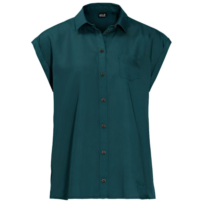 Jack Wolfskin Women's Mojave Shirt - Teal Green-Shirts & Blouses-Outback Trading