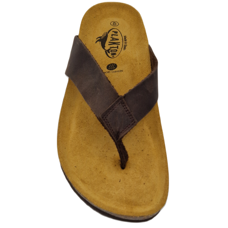 Plakton Beach Boy Men's Leather Flip Flop - Brown.2