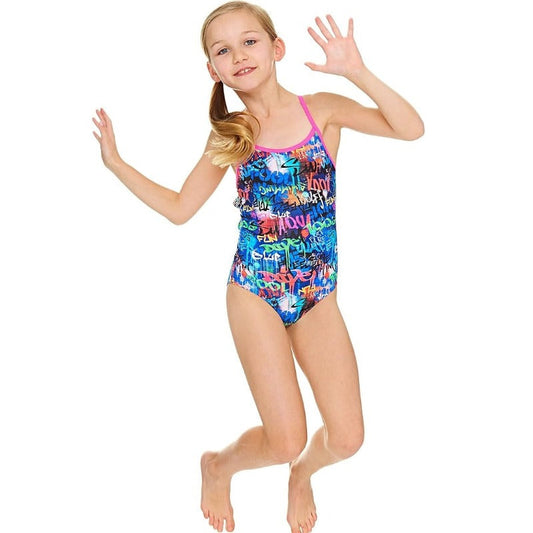 Zoggs Saber Starback Girls Swimming Costume - Multi 26 Inch/ 6Y 1