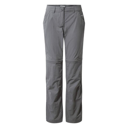 Craghoppers NosiLife Women's Convertible Trousers - Platinum - Size 12 Regular-Active Trousers-Outback Trading