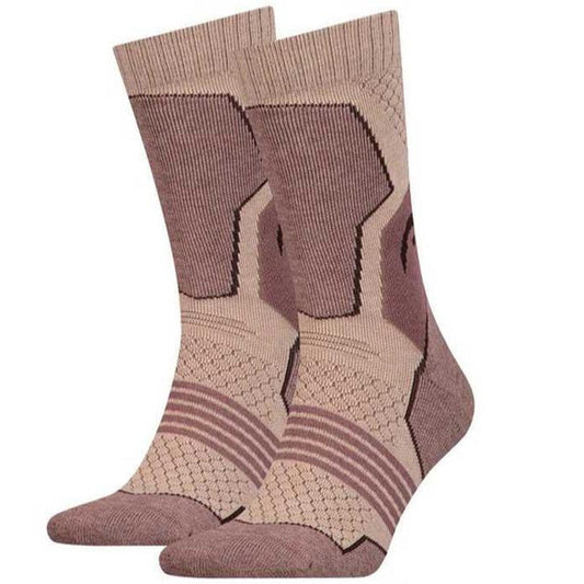 HEAD Hiking Crew Unisex Socks Brown - 2 Pack-Socks-Outback Trading