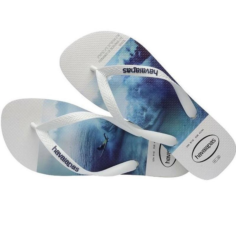 Havaiana Hype FC Men's Flip Flops White/Blue-Thongs & Flip Flops-Outback Trading