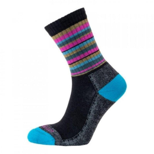 Horizon Women's Premium Micro Crew Socks - Anthracite/Raspberry-Socks-Outback Trading