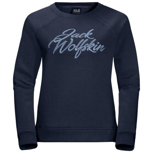 Jack Wolfskin Winter Womens Logo Sweatshirt- Midnight Blue-Sweatshirts-Outback Trading