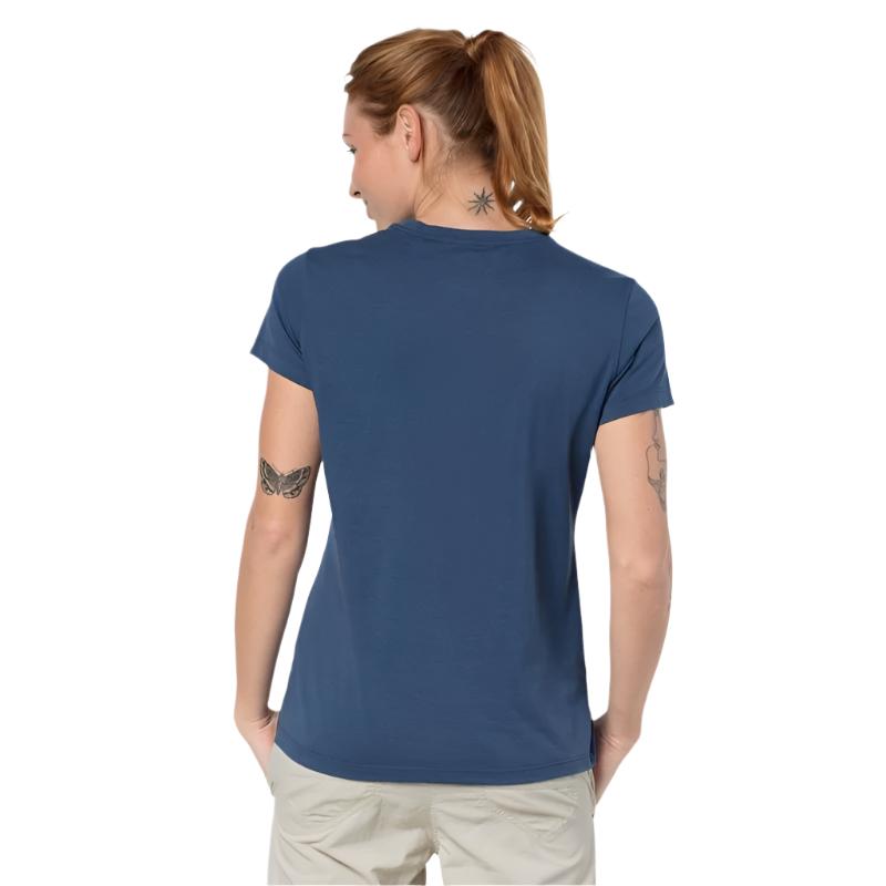 Jack Wolfskin Women's Brand Tee Shirt - Ocean Wave-Tee Shirts-Outback Trading