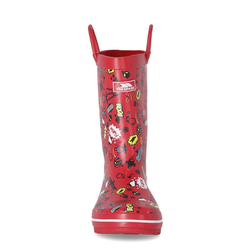 Trespass Kids Wellies With Pull Handles - Red-Outback Trading