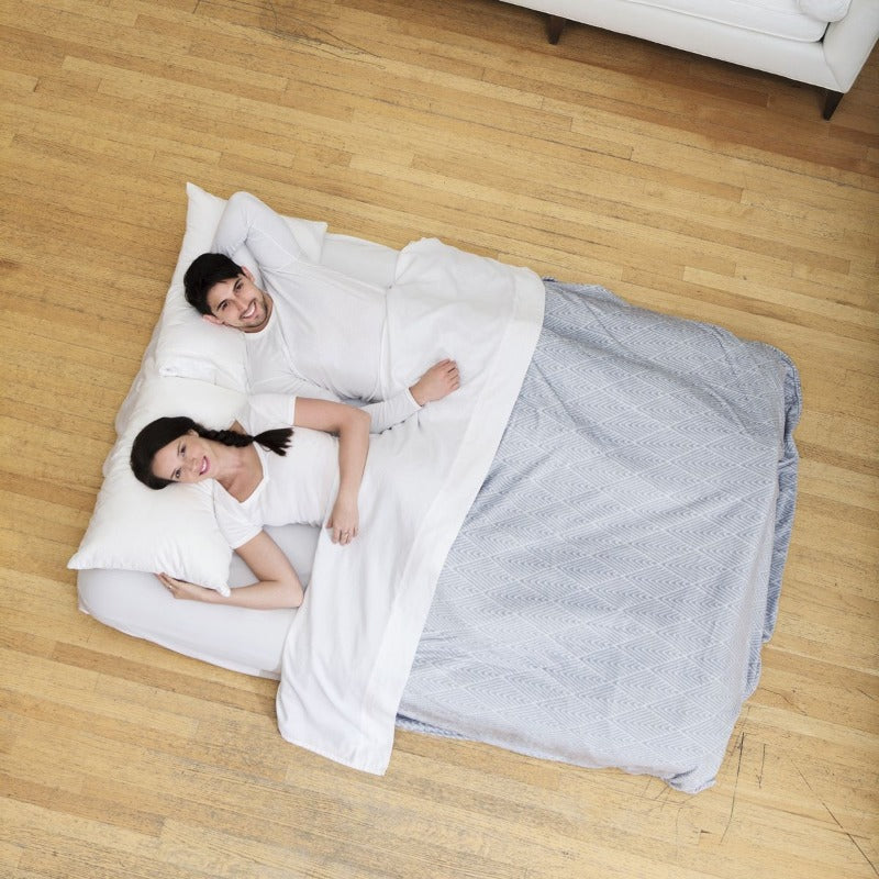 Bestway Double Flocked AirBed With Electric Pump - Blue 3