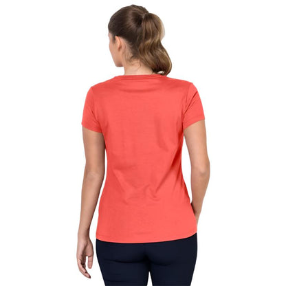 Jack Wolfskin Tech Tee Womens - Coral Pink-Shirts & Tops-Outback Trading
