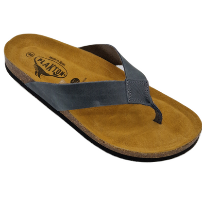 Plakton Beach Boy Men's Leather Flip Flop - Jeans.1