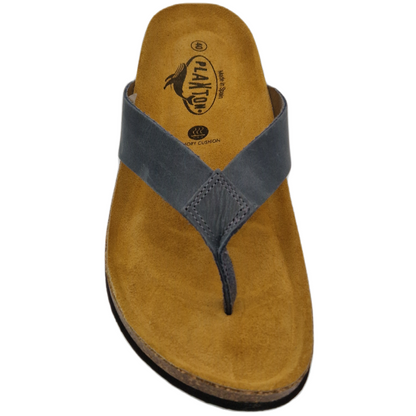 Plakton Beach Boy Men's Leather Flip Flop - Jeans.2