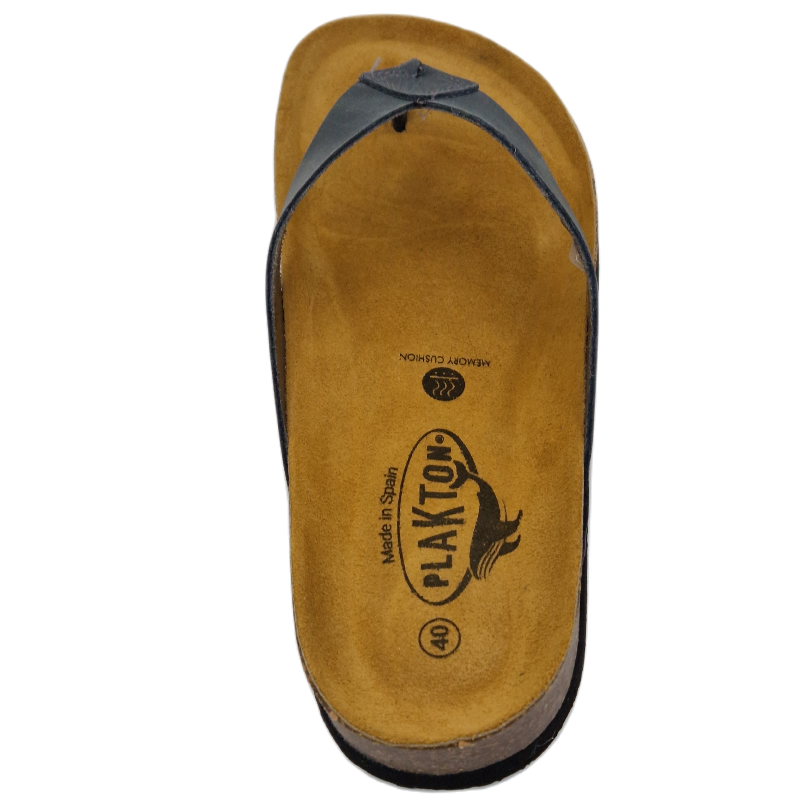 Plakton Beach Boy Men's Leather Flip Flop - Jeans.3