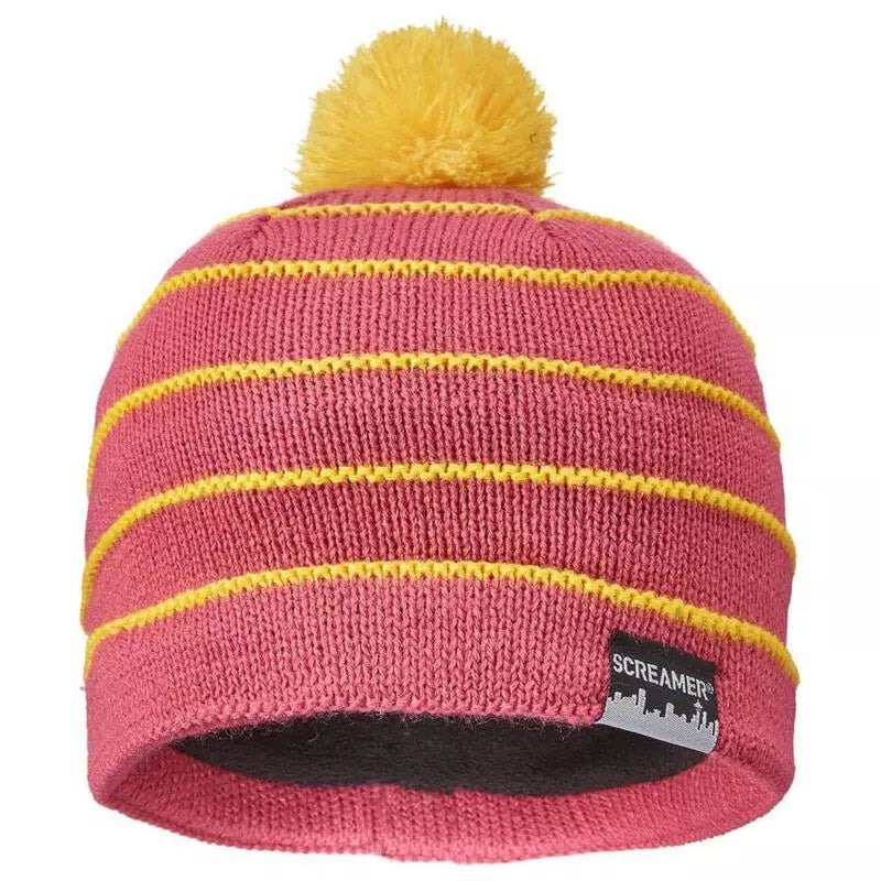 Screamer K's Nacho Stripe Kids Beanie - Rose/Dandelion-Hats-Outback Trading
